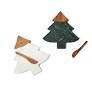 MARBLE &amp; WOOD TREE SHAPE SERVING BOARD WITH SPREADER