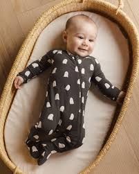 BAMBOO ZIP FOOTIE GHOSTS 0-3M