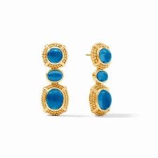 CABACHONSTATEMENT EARRING IRIDESCENT LONDON BLUE