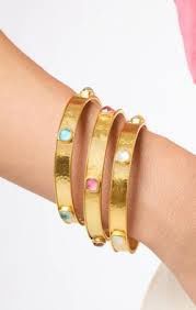 CATALINA STONE BANGLE GOLD PEARL SMALL