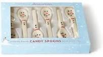 SNOWMAN SET OF 6 EDIBLE VANILLA FLAVOR CANDY SPOON