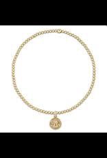 CLASSIC GOLD 2MM BEAD BRACELET SMALL DISC A