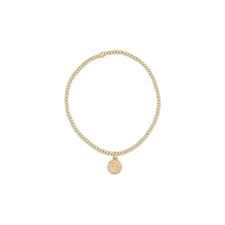 CLASSIC GOLD 2MM BEAD BRACELET SMALL DISC B