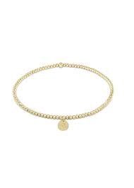 CLASSIC GOLD 2MM BEAD BRACELET SMALL DISC T
