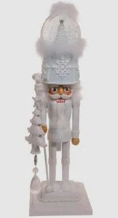WHITE NUTCRACKER W SNOWGLOBE TOP