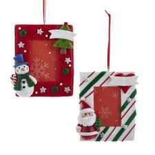 4&quot; CAYDOUGH SANTA SNOWMAN FRAME ORNAMENT