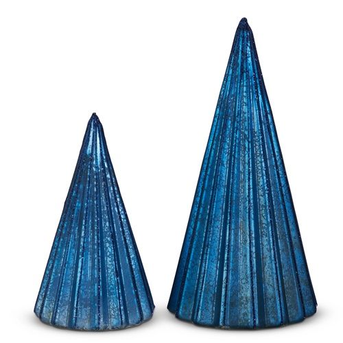 BLUE RIBBED TREE SET 2