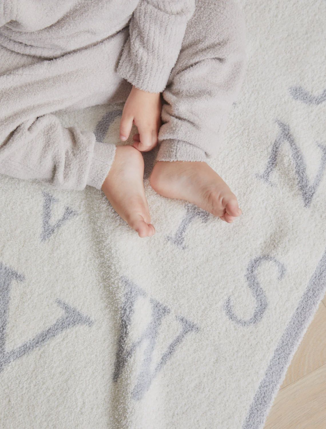 COZY CHIC ABC BLANKET OCEAN CREAM