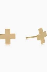 SIGNATURE CROSS GOLD STUD GOLD