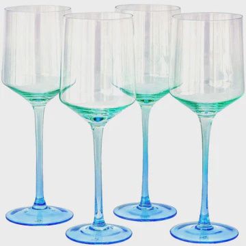 RIO HANDBLOWN WINE GLASS SET 4