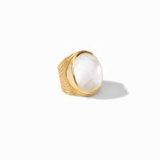 VERONA STATEMENT RING GOLD IRIDESCENT CLEAR 8