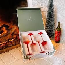 PEPPERMINT WINE GLASS SET OF 4