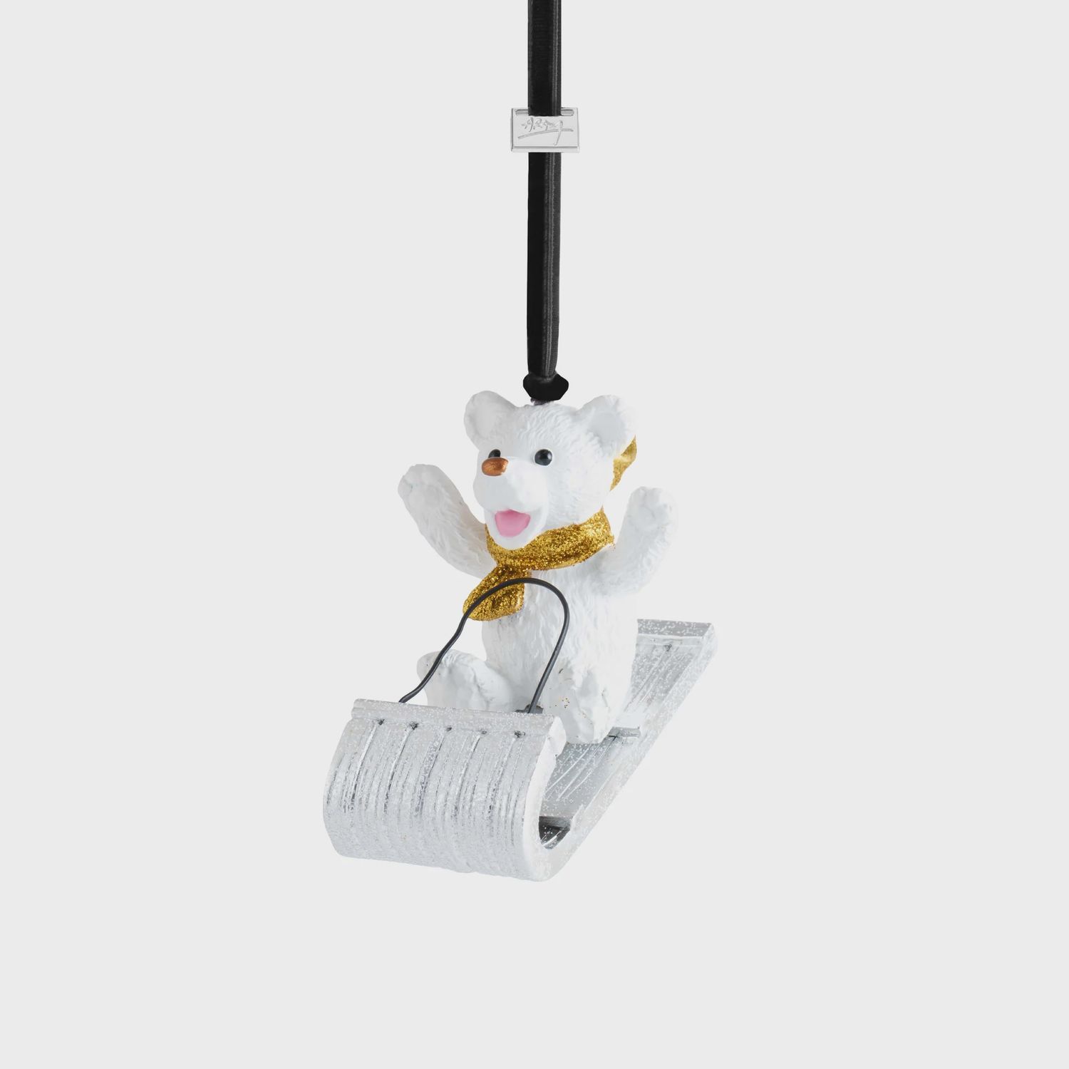 SLEDDING TEDDY ORNAMENT