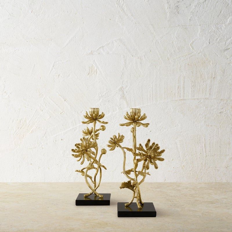 DAHLIA TALL CANDLEHOLDERS S/2
