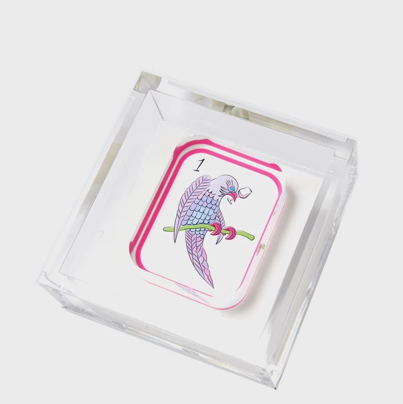 COCKTAIL NAPKIN HOLDER - MAHJONG BIRDIE BAM