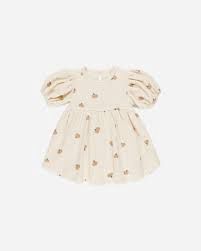 WAFFLE BABYDOLL DRESS GINGERBREAD 2-3Y