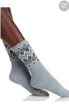 COZYCHIC FAIR ISLE SOCKS MOONBEAM MULTICOLOR