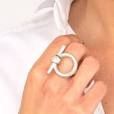 OMEGA SILVER RING SZ LG