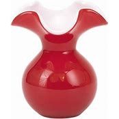 HIBISCUS RED  SMALL FLUTED VASE