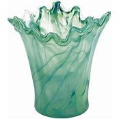 ONDA GLASS GREEN SHORT VASE