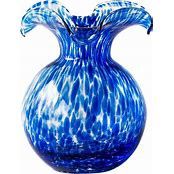 HIBISCUS  COBALT TORTOISESHELL SMALL FLUTTED  VASE