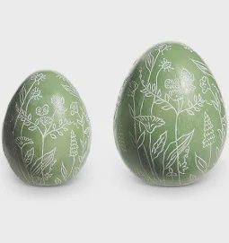 PAINTED FLORAL EGGS LG &amp; SM SET