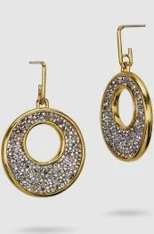 BRASS SILVER CRYSTAL AURORA EAR