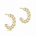 BEADED CLASSIC 1" POST HOOP 4MM GOLD
