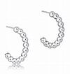 BEADED CLASSIC 1&quot; POST HOOP 4MM STERLING SILVER