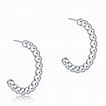 BEADED CLASSIC 1&quot; POST HOOP 3MM STERLING SILVER