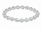 CLASSIC GRATEFUL PATTERN 6MM BEAD STERLING SILVER BRACELET