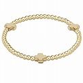 EXTENDS SIGNATURE CROSS GOLD  3MM BEAD BRACLET