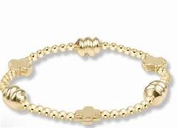 SIGNATURE CROSS ADMIRE GOLD  3MM BEAD BRACLET