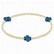 SIGNATURE CROSS GOLD 3MM BEAD &amp; BRACLET COBALT