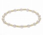 CLASSIC PURPOSE PATTERN 4MM BEAD BRACELET PEARL