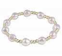 EXTENDS ADMIRE GOLD  3MM BEAD BRACELET PEARL