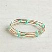 EGIRL SIGNATURE CROSS SMALL GOLD 2MM BEAD BRACELET MINT