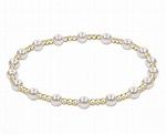 CLASSIC GOLD SINCERITY  4MM BEAD BRACLET PEARL