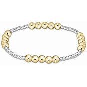CLASSIC BLISSFUL PATTERN 2MM BEAD BRACELET 4MM MIXED METAL