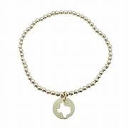 CLASSIC GOLD 3MM BEAD BRACELET TEXAS GOLD DISC