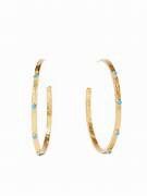 CRESENT STONE HOOP TURQUOISE BLUE XL