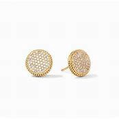 FLEUR DE LIS GOLD CUBIC ZIRCONIA EARRINGS