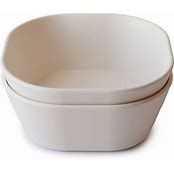 SQUARE DINNERWARE BOWL SET OF 2 IVORY