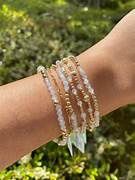 GEMSTONE GOLD SINCERITY 3MM BEAD BRACELET AQUAMARINE