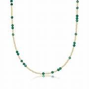 15&quot; CHOKER HOPE UNWRITTEN GEM GREEN ONYX NECKLACE
