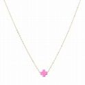 16&quot; BRIGHT PINK CROSS NECKLACE