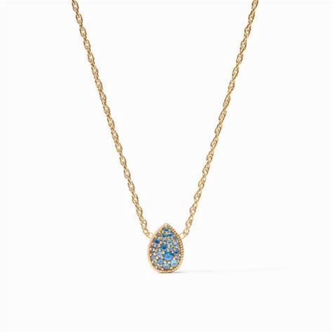BIRTHSTONE TEARDROP DELICATE NECKLACE SAPPHIRE BLUE
