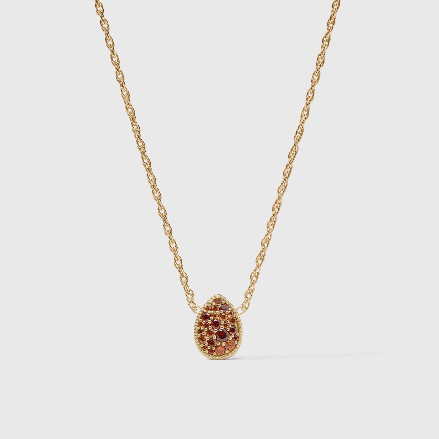 BIRTHSTONE TEARDROP DELICATE NECKLACE GARNET