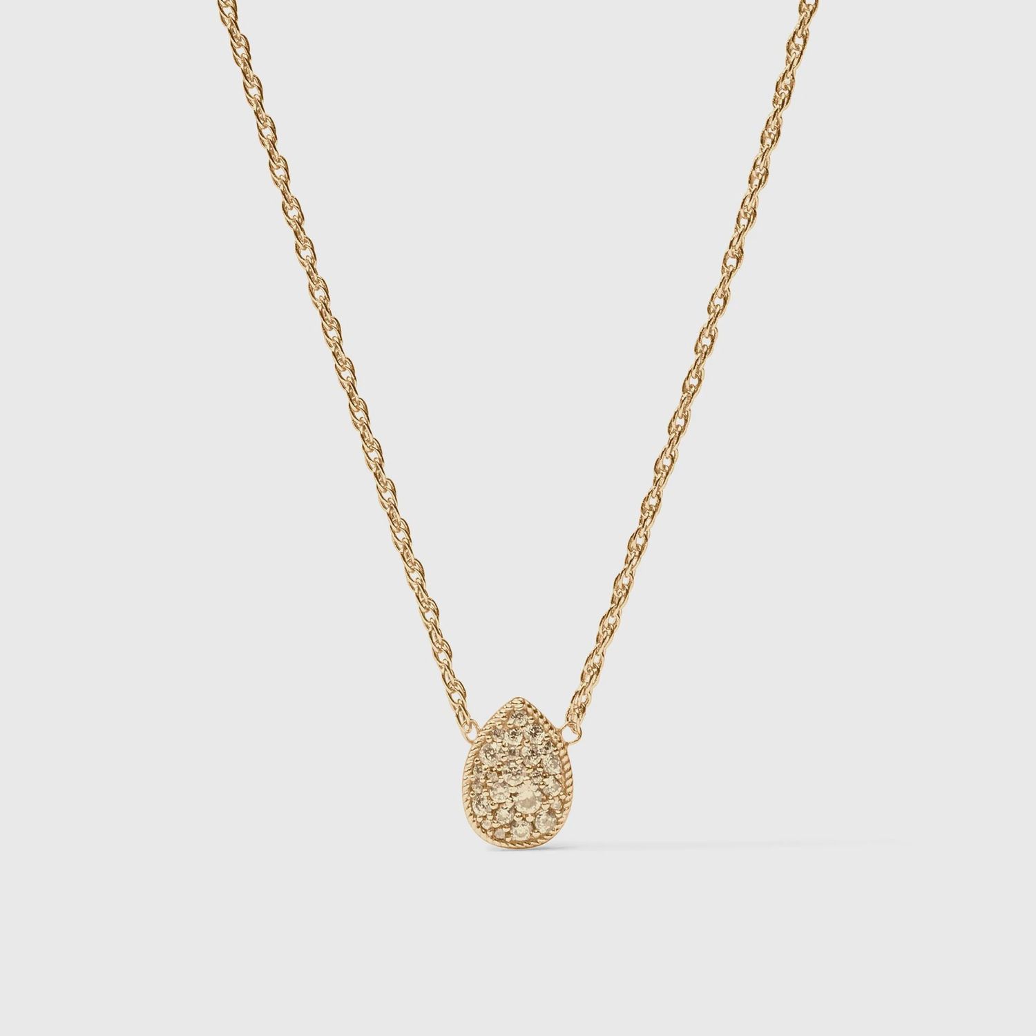 BIRTHSTONE TEARDROP DELICATE NECKLACE CITRINE YELLOW