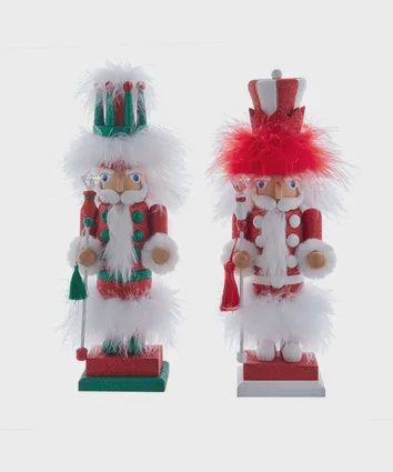 15&quot; RED/WHITE/GREEN SOLDIER KING NUTCRACKER A/2